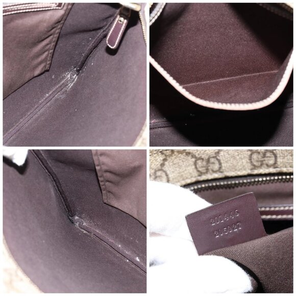 GUCCI GG Supreme Shoulder Bag PVC Beige Gold - Picture 14 of 15